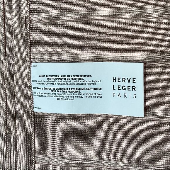 Herve Ledger Bandage Dress Slimming Nude Pink Sleeveless Round-Neck NWT M - Picture 15 of 16